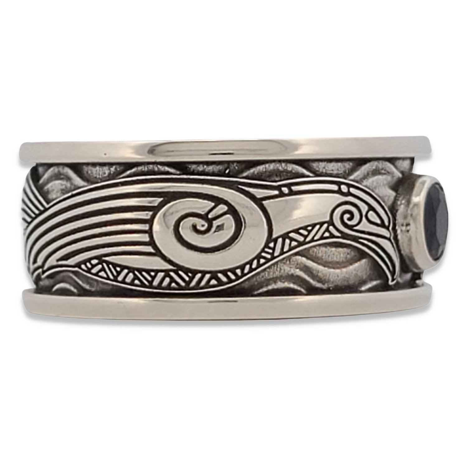 RAVENS OF ODIN SOLITAIRE Band Ring in GOLD with CHOICE OF 5mm GEMSTONE - Starting at $1049 - Celtic Jewelscapes