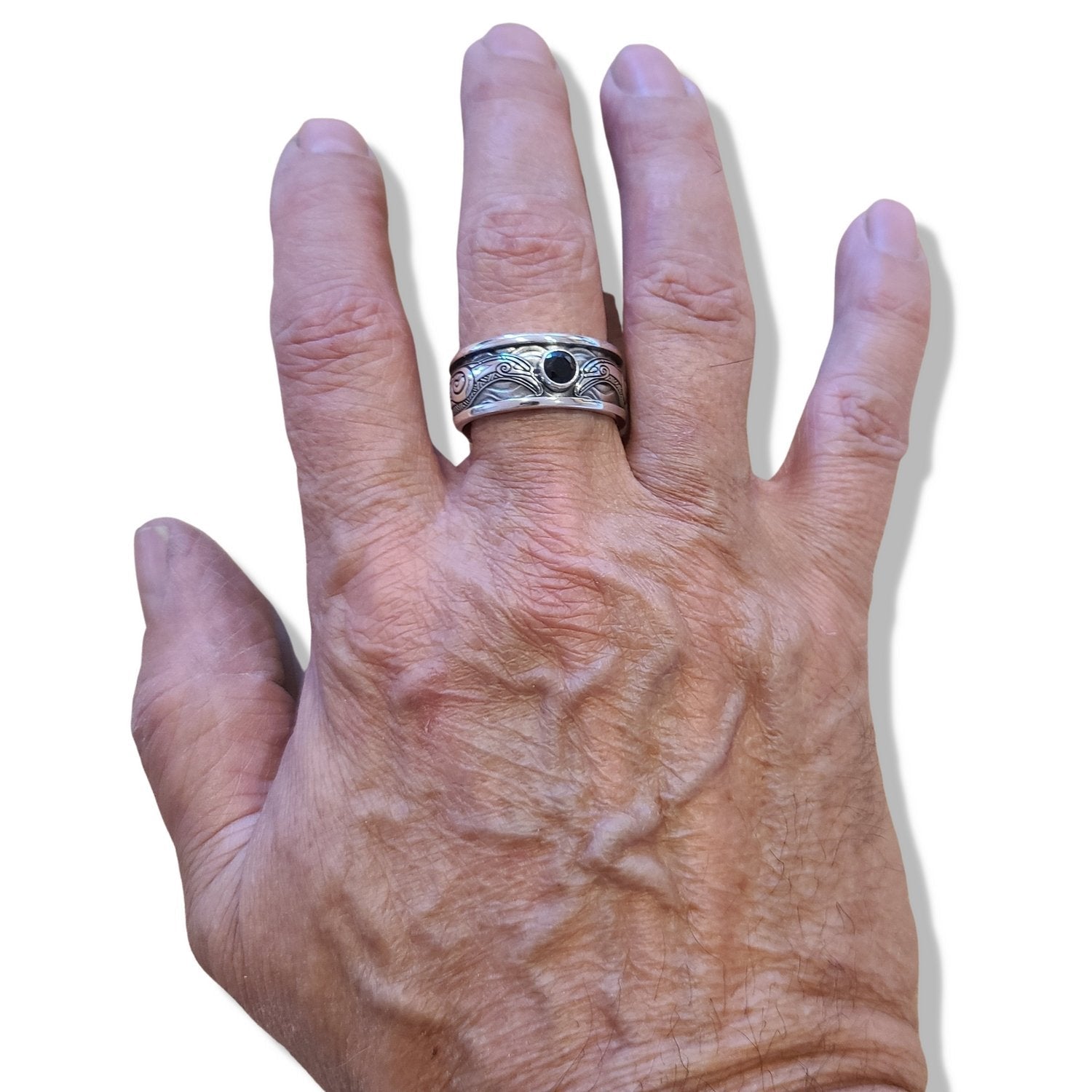 RAVENS OF ODIN SOLITAIRE Band Ring in GOLD with CHOICE OF 5mm GEMSTONE - Starting at $1049 - Celtic Jewelscapes