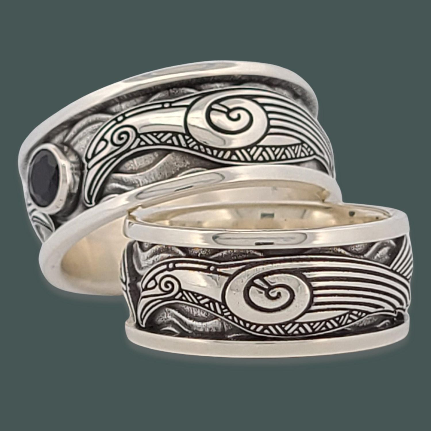 RAVENS OF ODIN with CHOICE OF 5mm GEMSTONE - Starting at $249 - Celtic Jewelscapes