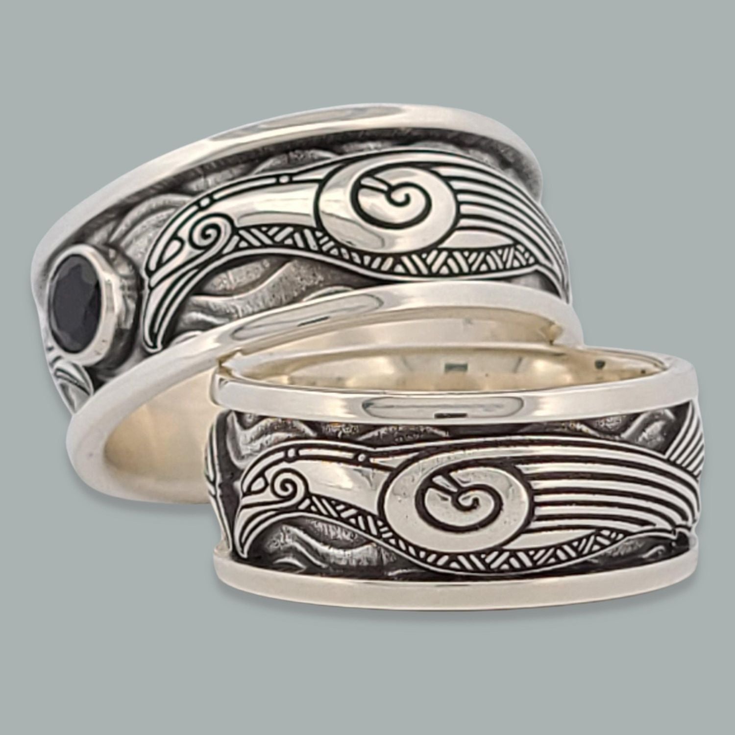 RAVENS OF ODIN with CHOICE OF 5mm GEMSTONE - Starting at $249 - Celtic Jewelscapes