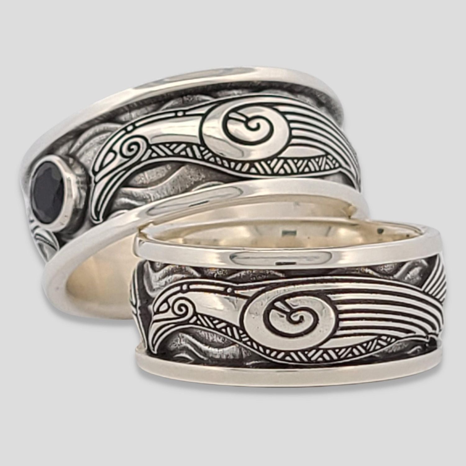 RAVENS OF ODIN with CHOICE OF 5mm GEMSTONE - Starting at $249 - Celtic Jewelscapes