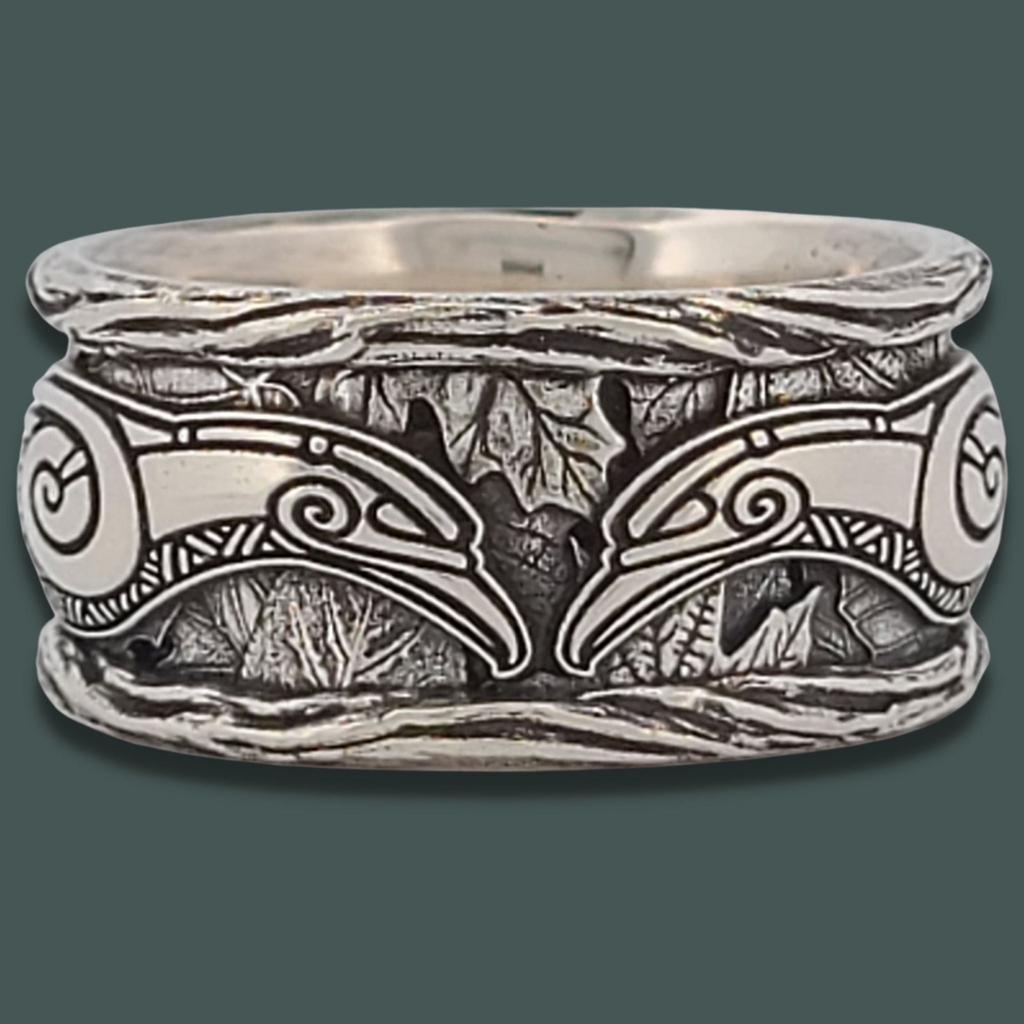 RAVENS OF THE FOREST Band Ring - Starting at $184 - Celtic Jewelscapes