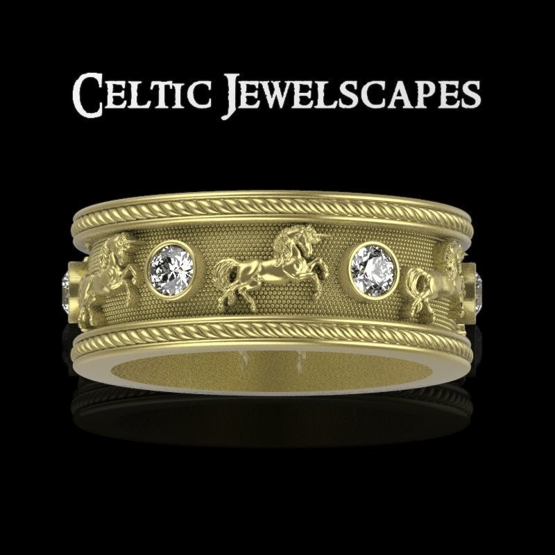 Special Order for J. W. - Four Winds Unicorn in 10KT w/ LG Diamonds-PAYMENT #4 - FINAL - Celtic Jewelscapes