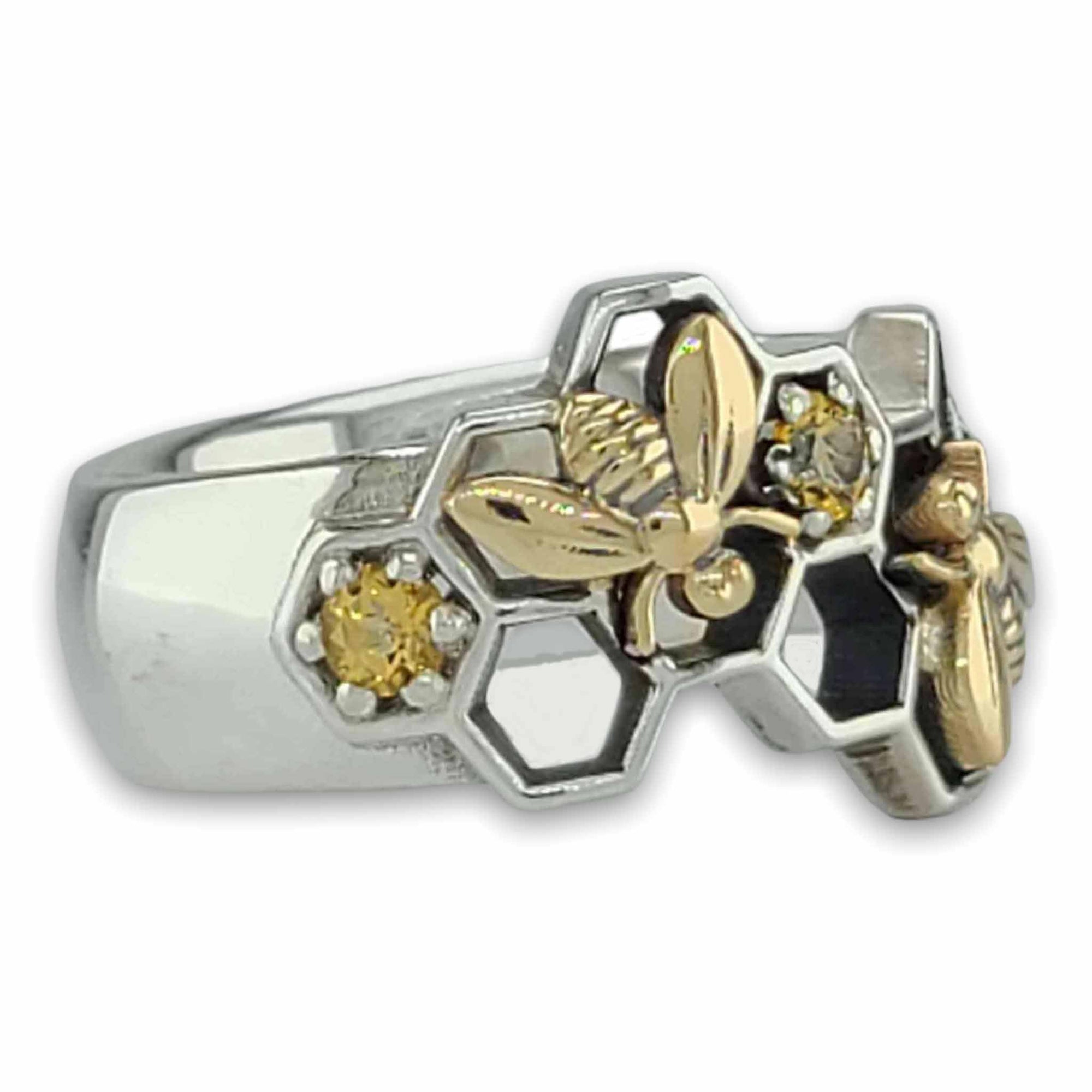 SWEET BEES with YELLOW TOPAZ IN 2 TONE - Starting at $499 - Celtic Jewelscapes