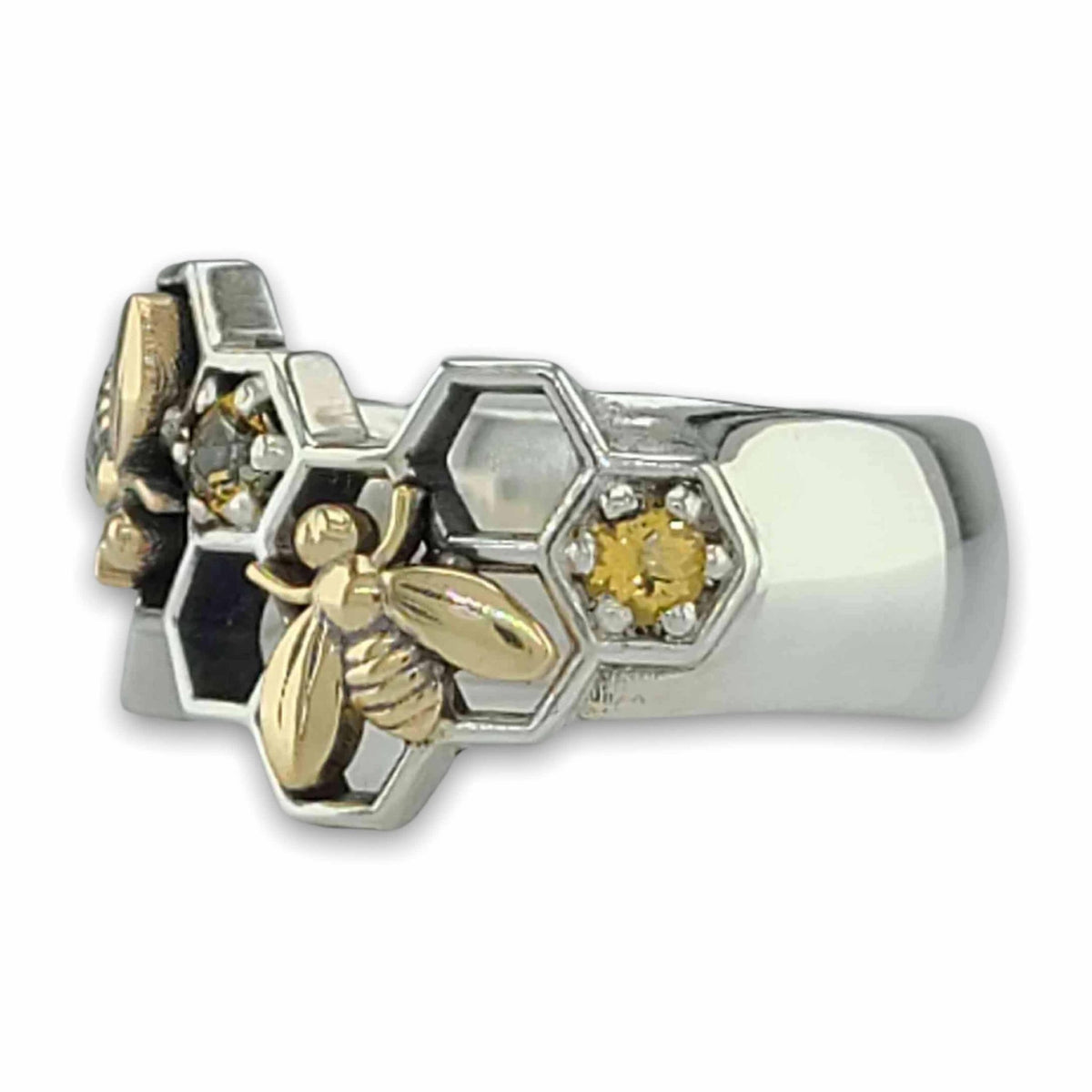 SWEET BEES with YELLOW TOPAZ IN 2 TONE - Starting at $499 - Celtic Jewelscapes