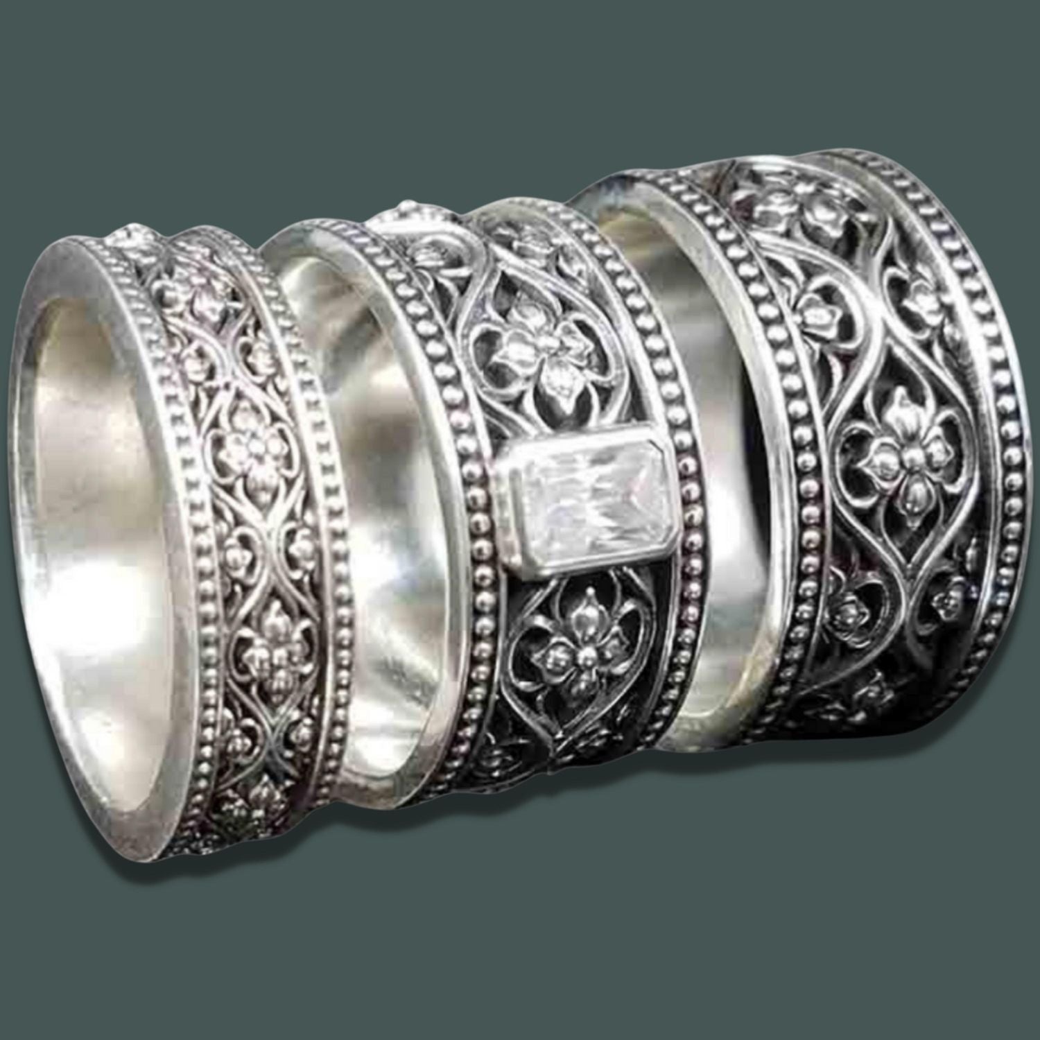 VALENCIA SOLITAIRE Band Ring in SILVER with CHOICE OF 5mm GEMSTONE - Starting at $249 - Celtic Jewelscapes