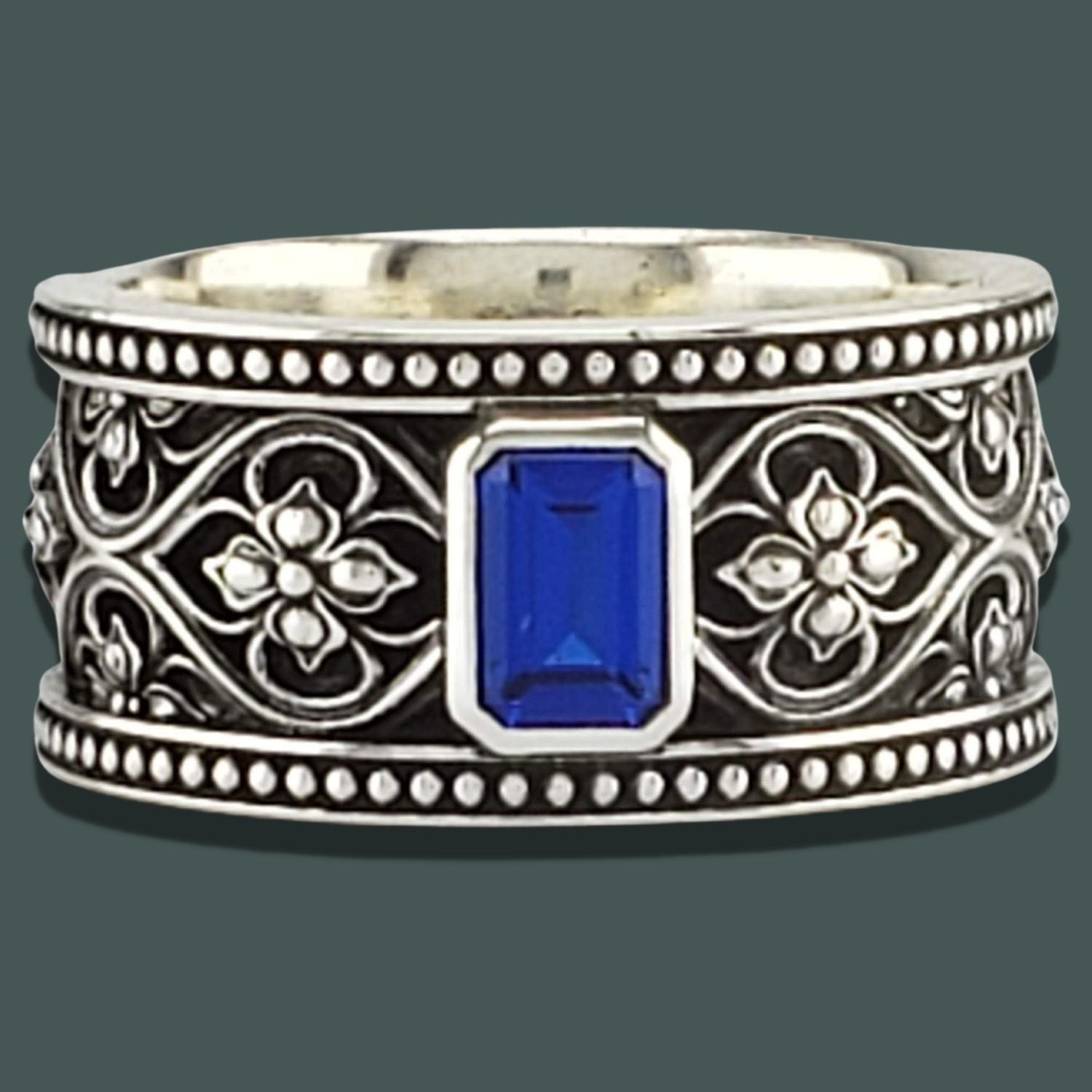 VALENCIA SOLITAIRE Band Ring in SILVER with CHOICE OF 5mm GEMSTONE - Starting at $249 - Celtic Jewelscapes