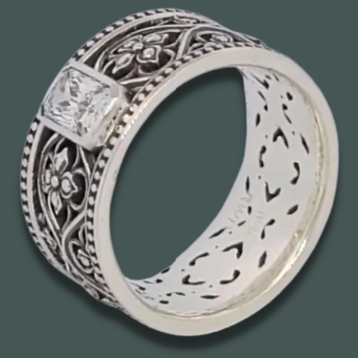 VALENCIA SOLITAIRE Band Ring in SILVER with CHOICE OF 5mm GEMSTONE - Starting at $249 - Celtic Jewelscapes