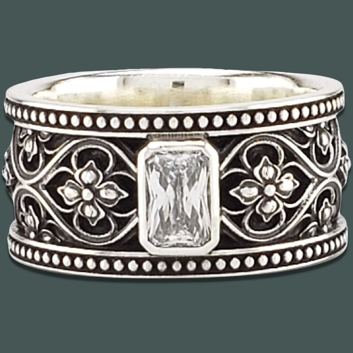 VALENCIA SOLITAIRE Band Ring in SILVER with CHOICE OF 5mm GEMSTONE - Starting at $249 - Celtic Jewelscapes